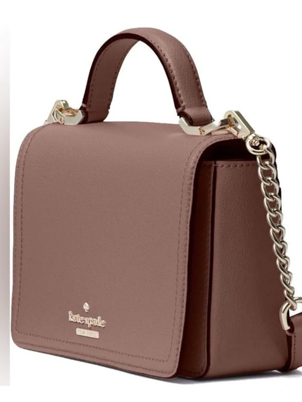 Kate Spade New York Taupe/Brown Top-Handle Leather Crossbody Bag NWOT